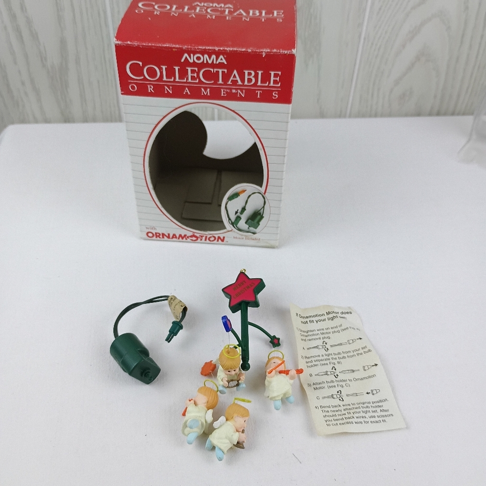 VTG '92 Noma Collectable 4 Angels Instruments Christmas Ornament w/turning motor